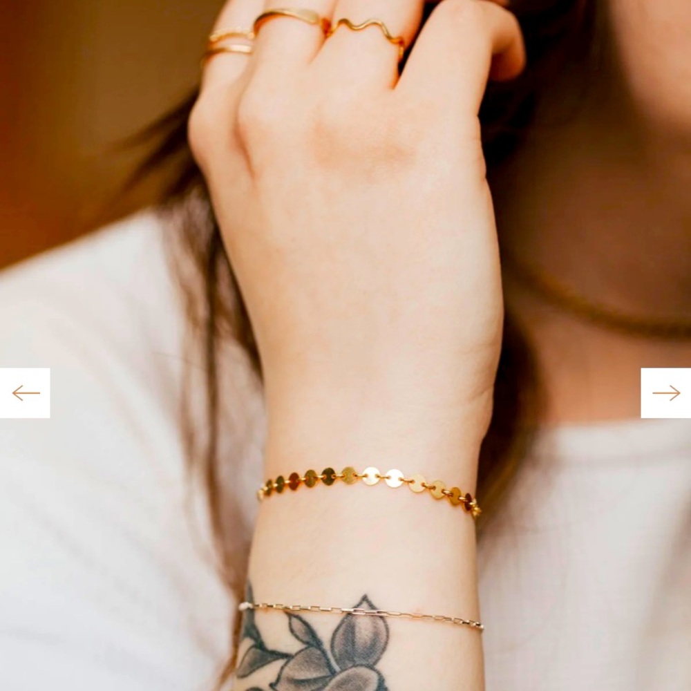 Hello Adorn NWT 14k Gold Fill Confetti Chain Bracelet 6.5-7 inches